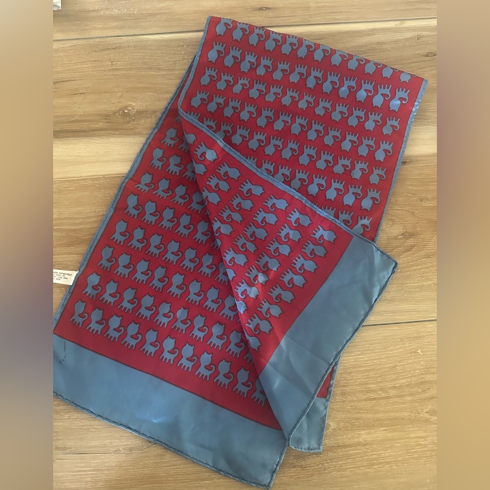 Vintage Baar & Beards Cat Print Scarf